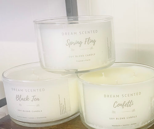 black tea three wick candle