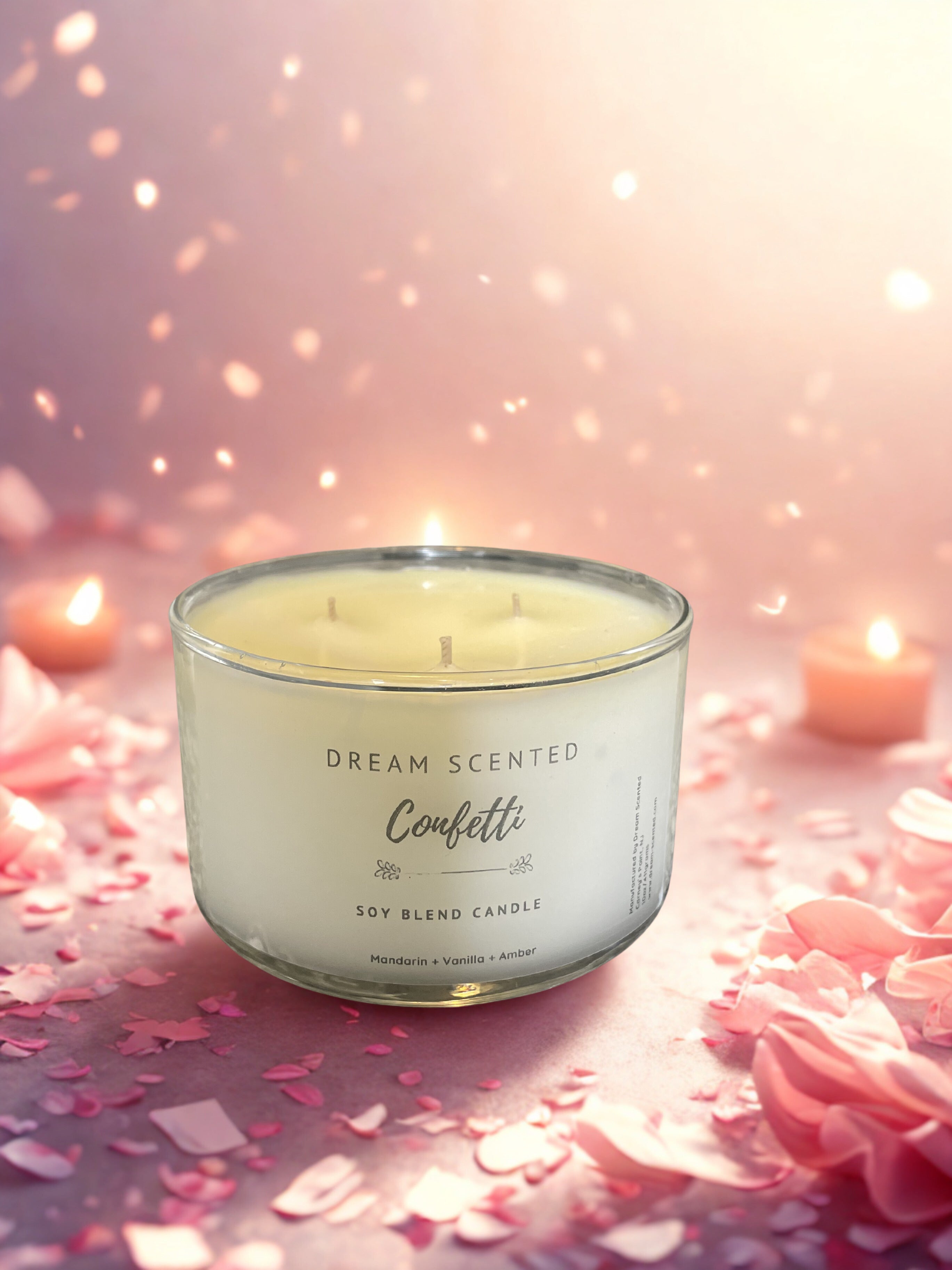 confetti three wick candle
